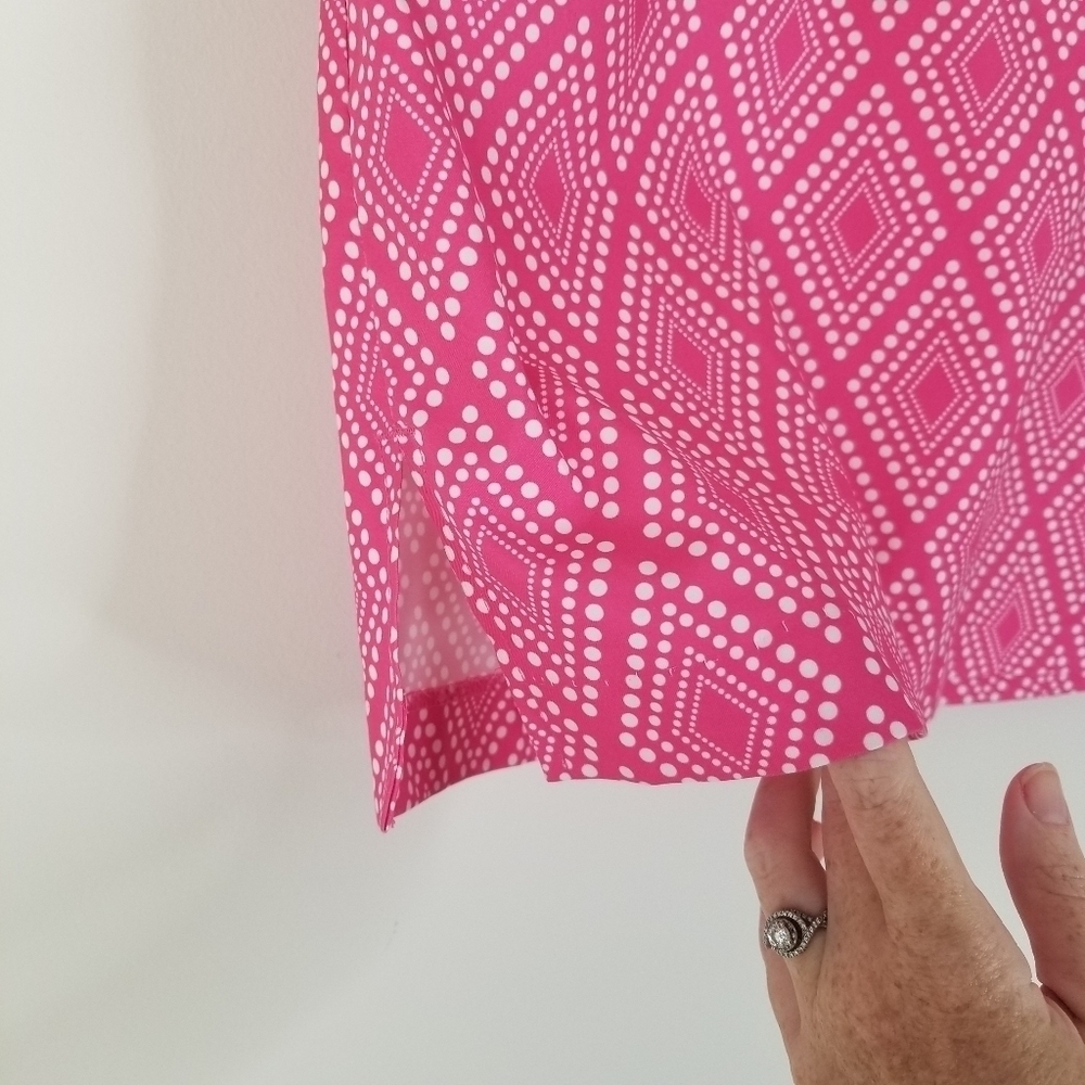 Coral Bay Golf Skort Pink/White Geometric Print Size 10 Stretch - Picture 8 of 13
